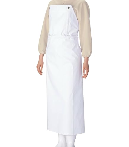 Amazon.co.jp: ワンタッチ 前掛 胸付 白 900×1150 : ファッション